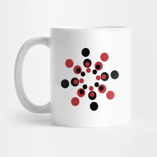 Red and black abstract circle Mug